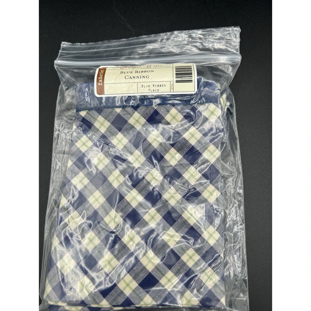 Longaberger Blue Ribbon Canning Basket Liner – Blue Ribbon‎ Plaid – Collectible